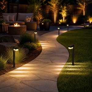 Set 12 Mini Lampi Solare de gradina, awwaline, negru, Senzor de lumina, IP65 impermeabil, lumina LED calda, model patrat - Img 3