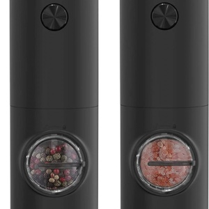 Set 2 rasnite electrice sare si piper, awwaline, negre, Indicator LED, Grosime reglabila - Img 1