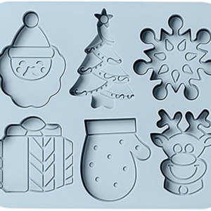 Set 6 forme silicon de Craciun, awwaline, albastru, ideale pentru ciocolata, bomboane, turta dulce, produse patiserie - Img 2