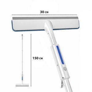 Stergator pentru geamuri cu pulverizator si inaltime reglabila, awwaline, alb, 2 lavete microfibra, 30 cm x 150 cm - Img 4
