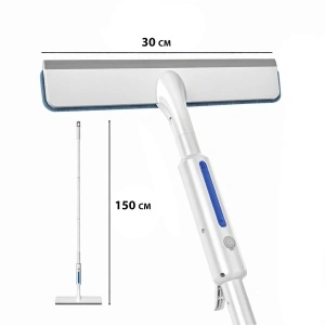 Stergator pentru geamuri cu pulverizator si inaltime reglabila, awwaline, alb, 2 lavete microfibra, 30 cm x 150 cm - Img 4