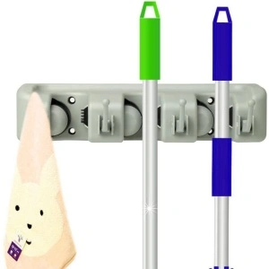 Suport de perete pentru maturi si mop, multifunctional, sistem ingenios de agatare - Img 7