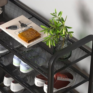 Suport metalic pentru incaltaminte cu 4 etaje, awwaline, negru, 80 x 28 x 75 cm - Img 3