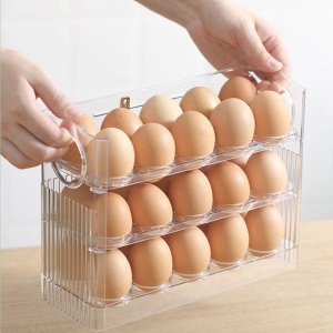 Suport organizator oua pentru frigider, awwaline, transparent, capacitate 30 oua, 26 x 10 x 20 cm - Img 2