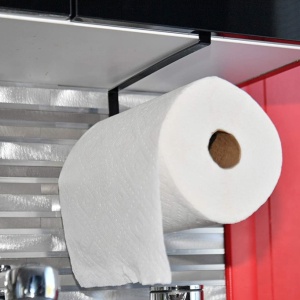 Suport rola de hartie pentru bucatarie, awwaline®, negru/alb, pentru usa dulap sau etajera - Img 8