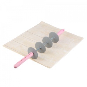 Taietor Extensibil pentru Aluat, awwaline, cu 4 role pentru Taiere, Roz/Gri, 39x6,5cm - Img 2