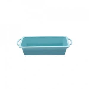 Tava copt silicon, awwaline®, turcoaz, 27 x 14 x 6.5 cm, pentru chec, paine, cozonac, manere intarite - Img 2