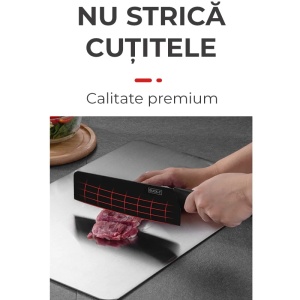 Tocator din otel inoxidabil, gri, awwaline, inox 304, fara miros, usor de curatat, rezistent, 30 x 20 cm, rezistent la coroziune, 1.5 mm grosime - Img 6