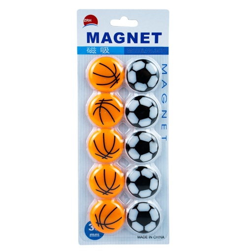 Magneți tablă, model minge, 10 buc / set