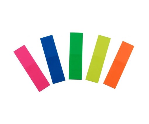 Notes adeziv plastic, Color, 45x12 - 5 culori / set, DREPT