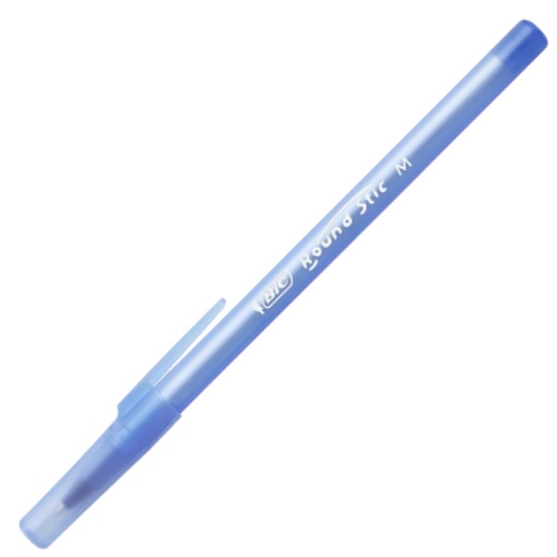 Pix cu bila Bic Roundstic Clasic, 1.0mm, cu capac, corp in culoarea scrisului