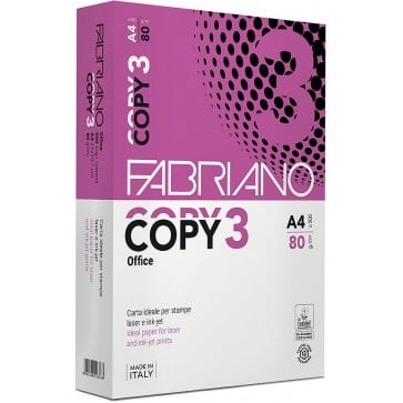 Hârtie copiator A4, 80g/mp, 500 coli/top, FABRIANO Copy Office 3