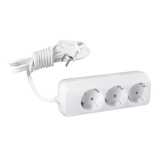 Prelungito, 3 prize, 3 m, 2500W, 3 x 1 mmp, contact de protectie
