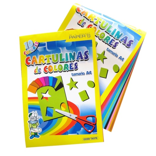 Carton colorat, 210 gr, A4, 10 culori / set