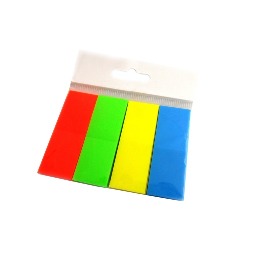 Notes adeziv plastic, Color, 50x20 - 4 culori / set, DREPT