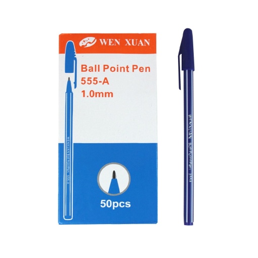Pix fără mecanism cu capac si clips, varf 1mm - 555 Albastru