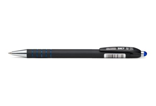 Pix retractabil, albastru, corp negru, varf 0,7mm