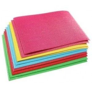 Carton colorat striat, A4, 230 gr, 10 culori, 100 file / set
