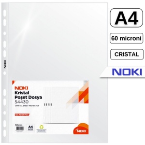 Folie de protectie Noki 54430-60, A4, portret, 60 microni, plastic, cristal, set 100 buc