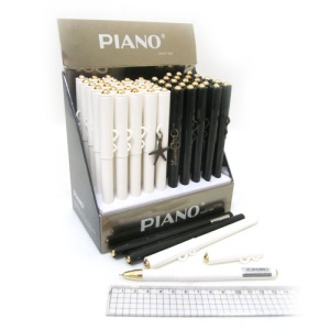 Pix PIANO plastic cu capac și clips, grip cauciuc si accesoriu, varf 0.7mm, Albastru PT- 305