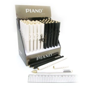 Pix PIANO plastic cu capac și clips, grip cauciuc si accesoriu, varf 0.7mm, Albastru PT- 305