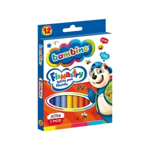 Carioci colorate Bambino Flamastry 1604, 12 culori, blister carton