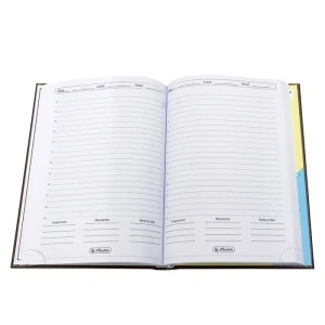 Agenda A5 nedatata Herlitz, 224 pagini, coperta buretata maro - Img 5