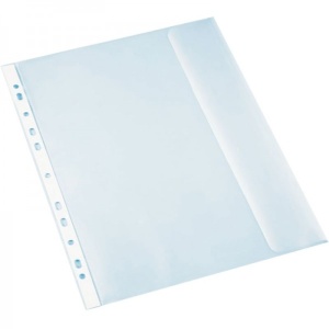 Folie de protectie Noki 4860, A4, portret, 130 microni, plastic, transparent, cu perforatii, cu clapa, set 25 buc