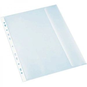 Folie de protectie Noki 4860, A4, portret, 130 microni, plastic, transparent, cu perforatii, cu clapa, set 25 buc