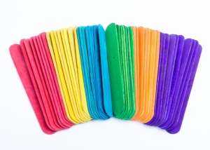Bețișoare mari lemn craft late, 50 buc / set