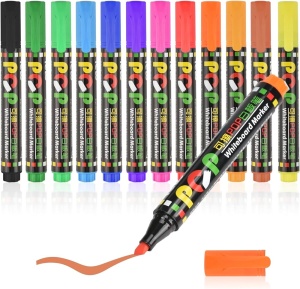 Marker whiteboard, set 12 culori