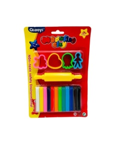 Plastilina 12 culori si 5 forme plastic