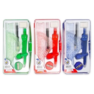 Trusă geometrie plastic, 8 piese