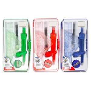 Trusă geometrie plastic, 8 piese