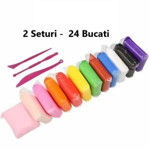 2 Seturi Plastilina Inteligenta – 24 Plicuri, Smart Magic Clay, Multicolor