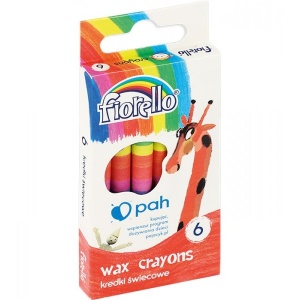 Creioane cerate Fiorello 170-1381, 6 culori, blister carton