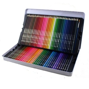 Creioane color set 72 culori / cutie metalica , solubile in apa + pensula