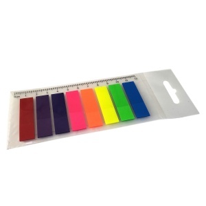Notes adeziv plastic 45x12 - 8 culori/set DREPT