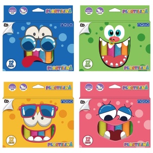 Plastilina 12 culori, 190g, in cutie