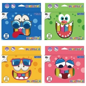 Plastilina 12 culori, 190g, in cutie