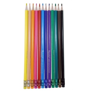 Creion color triunghiular cu guma 12/set Vneeds - Img 2