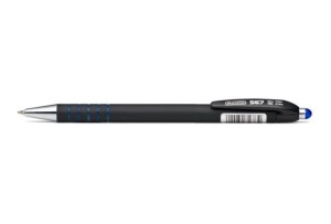 Pix retractabil, albastru, corp negru, varf 0,7mm