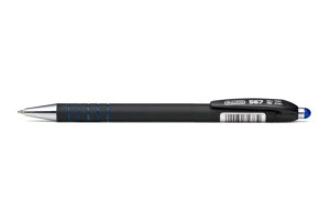 Pix retractabil, albastru, corp negru, varf 0,7mm