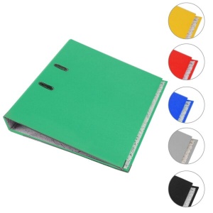 Biblioraft plastifiat, A4, latime cotor 5 cm, bordura metalica, diverse culori