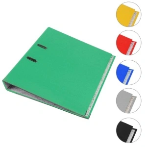 Biblioraft plastifiat, A4, latime cotor 5 cm, bordura metalica, diverse culori