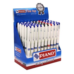 Pix PIANO fără mecanism cu capac si clips, varf 0.7mm, Albastru PT-277