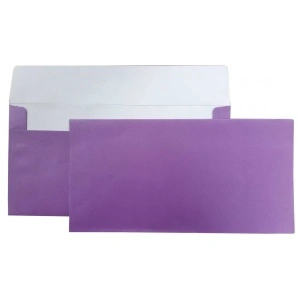 Plic color DL CNX, violet metalizat, 120g/mp, 110x220mm, autoadeziv, set 10 buc