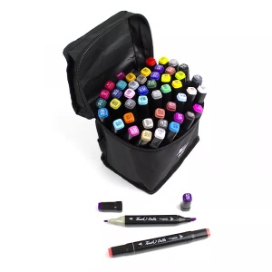 Set 48 de carioci profesionale cu 2 capete, in suport textil