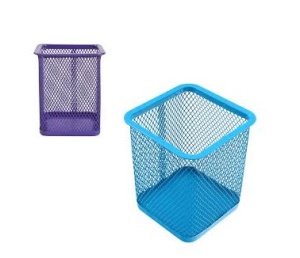 Suport metalic pătrat pentru pixuri, 8x8x9 (color)