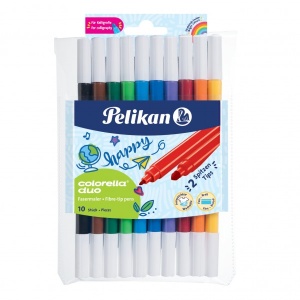 Carioci colorate Pelikan Colorella Duo C407, 2 capete, 10 culori, blister PVC